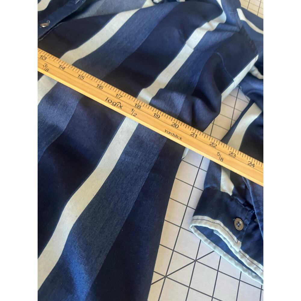 Ashley Stewart Women's Blue Denim Maxi Dress SZ 16 Button Up Long Sleeve Pockets - Picture 12 of 16